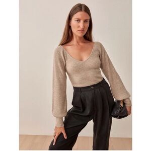 Reformation Cashmere V-Neck Sweater